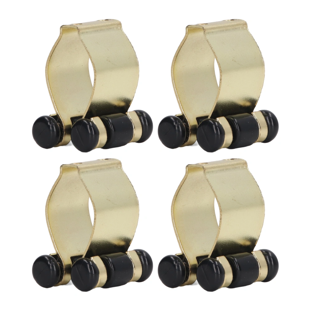 4Pcs Billiards Pool Cue Clip Wall Mount Metal Iron Billiards Stick Holder Rack for Pool Cue Fishing Rod Gold