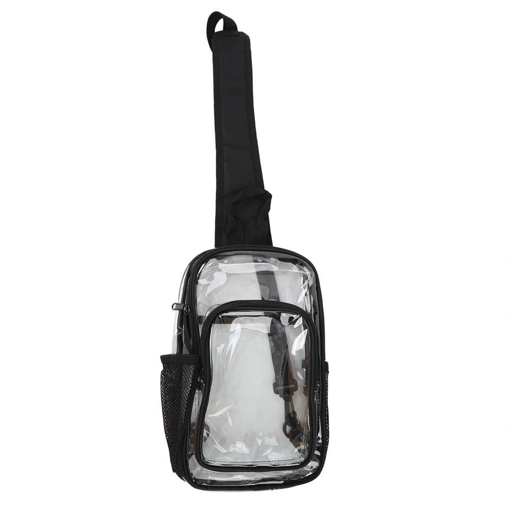 Clear Sling Bag Waterproof Multi Pockets Reversible Shoulder Straps Transparent PVC Men Shoulder Backpack for Sports