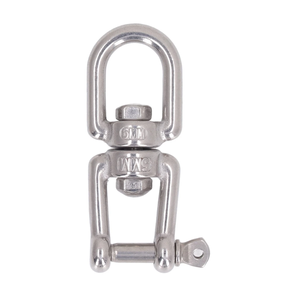 Double Jaw Shackle Professional Heavy Duty 304 Stainless Steel Rolling Shackle Device for Swing Climbing Rope 5mm/0.20in