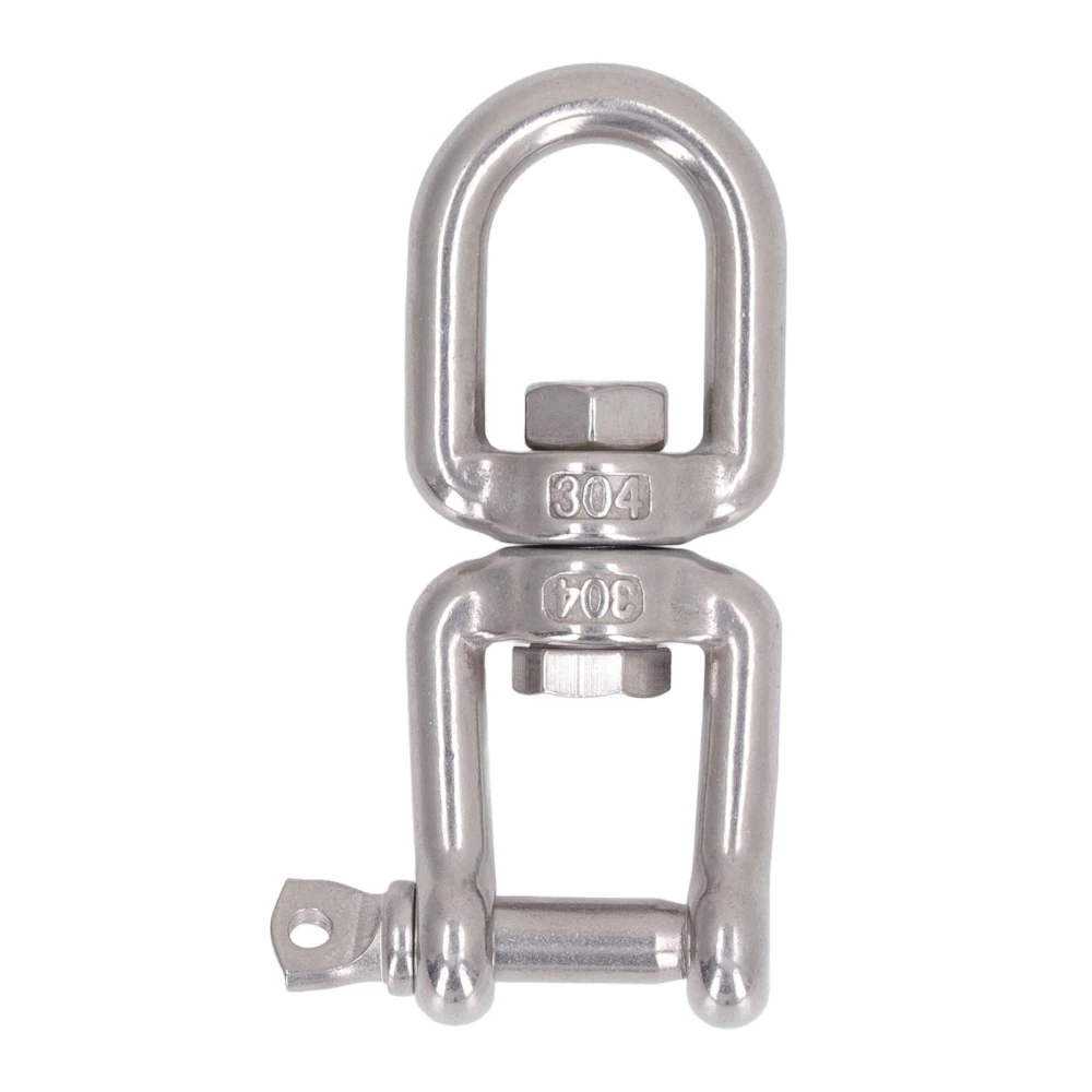 Double Jaw Shackle Professional Heavy Duty 304 Stainless Steel Rolling Shackle Device for Swing Climbing Rope 8mm/0.31in