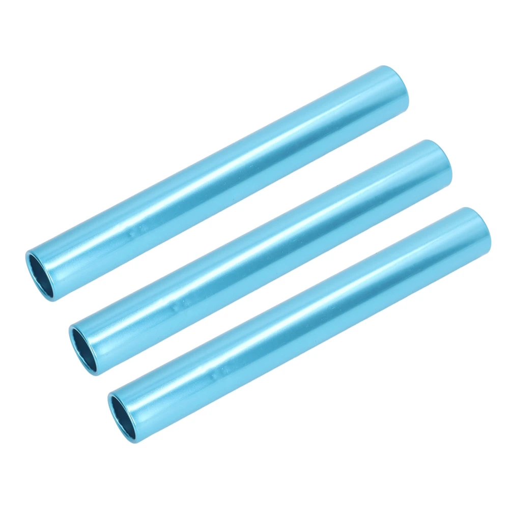 3PCS Competition Relay Baton Bright Color Hollow Carved Aluminum Alloy Relay Baton Track for Training Competition Blue