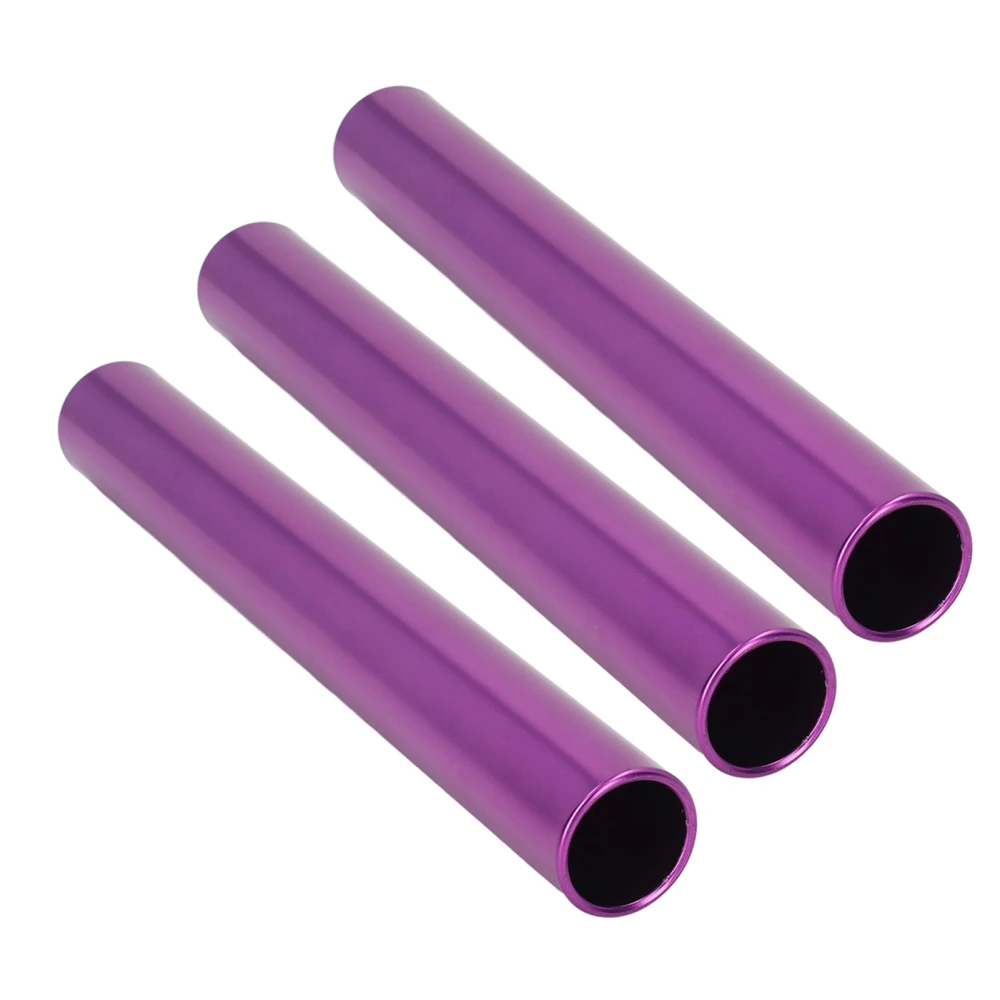 3PCS Competition Relay Baton Bright Color Hollow Carved Aluminum Alloy Relay Baton Track for Training Competition Purple