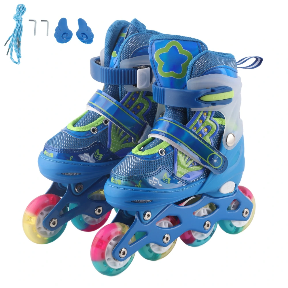 Adjustable Inline Skates for Kids Boys Girls Blade Roller Skates with Light Up Wheels for Indoor Outdoor Blue