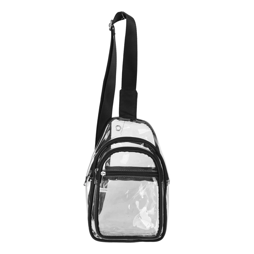 Clear Chest Bag Adjustable Breathable Straps Waterproof PVC Sling Bag with Multiple Pockets for Concert Trips Airport