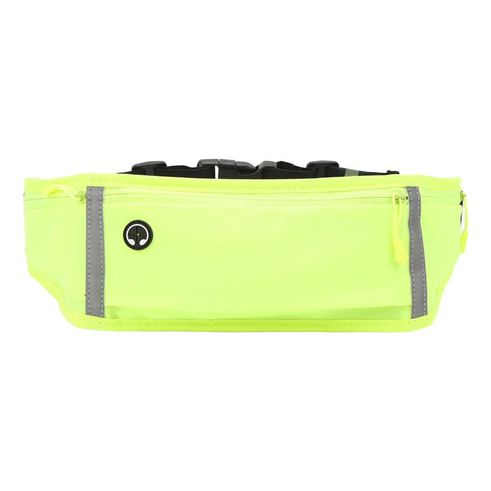 Running Belt Large Capacity Multi Pockets Size Adjustable Waterproof Mini Running Waist Bag with Earphone Hole Fluorescent Green