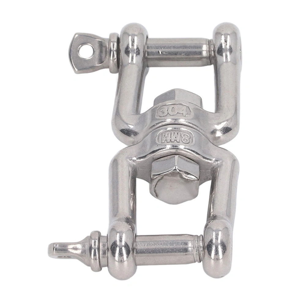 304 Stainless Steel Double Jaw Shackle Rustproof Universal Jaw Anchor Connector for Hardware Lifting Connection 8mm / 0.3in