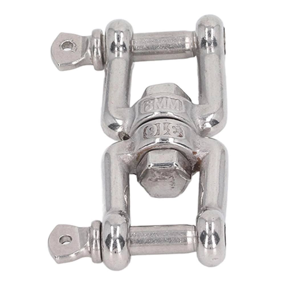 304 Stainless Steel Double Jaw Shackle Rustproof Universal Jaw Anchor Connector for Hardware Lifting Connection 6mm / 0.2in