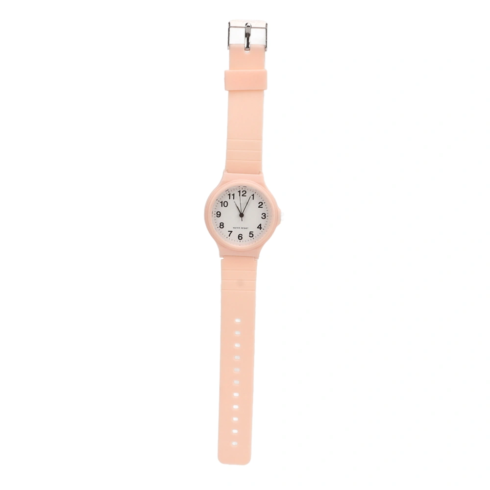 Quartz Watch Silent Waterproof Big Numbers Minimalist Fashionable Sports Watch for Students Pink