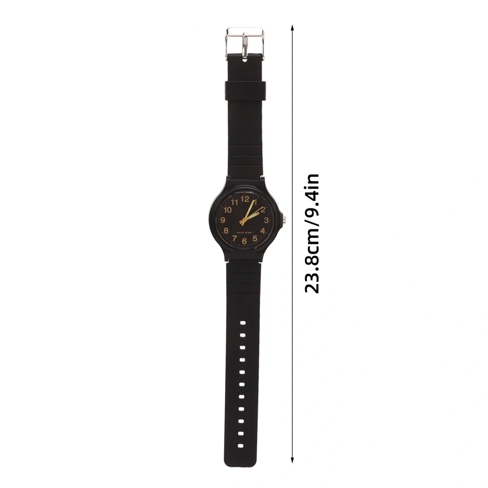 Quartz Watch Silent Waterproof Big Numbers Minimalist Fashionable Sports Watch for Students Black