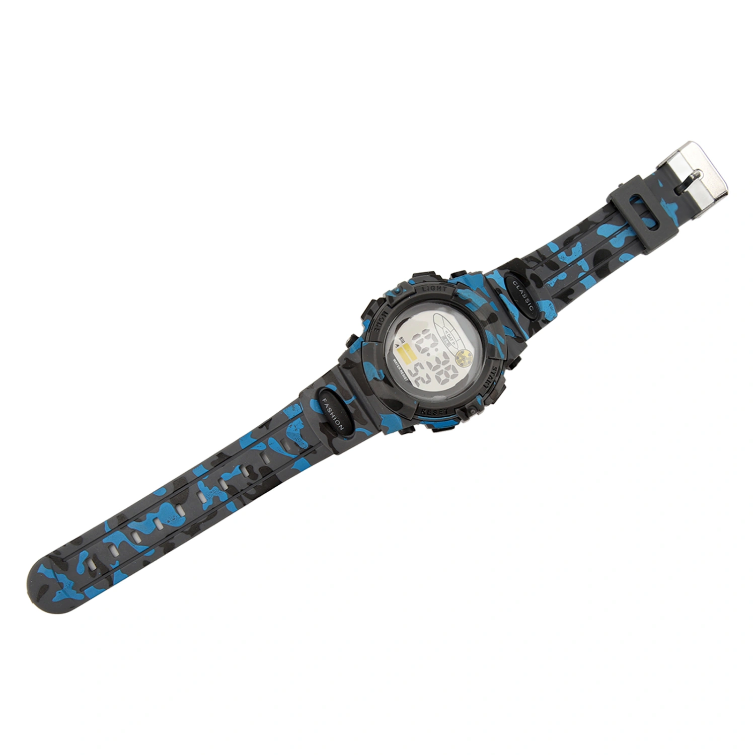 Sports Watch Waterproof Noctilucent Chronograph Watch for Men Student Gift Outdoor Camouflage Color Blue