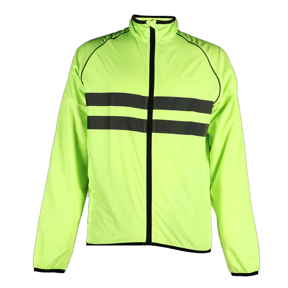 Reflective Jacket Breathable Cycling Coat Long Sleeves Polyester with Pockets for Outdoor M