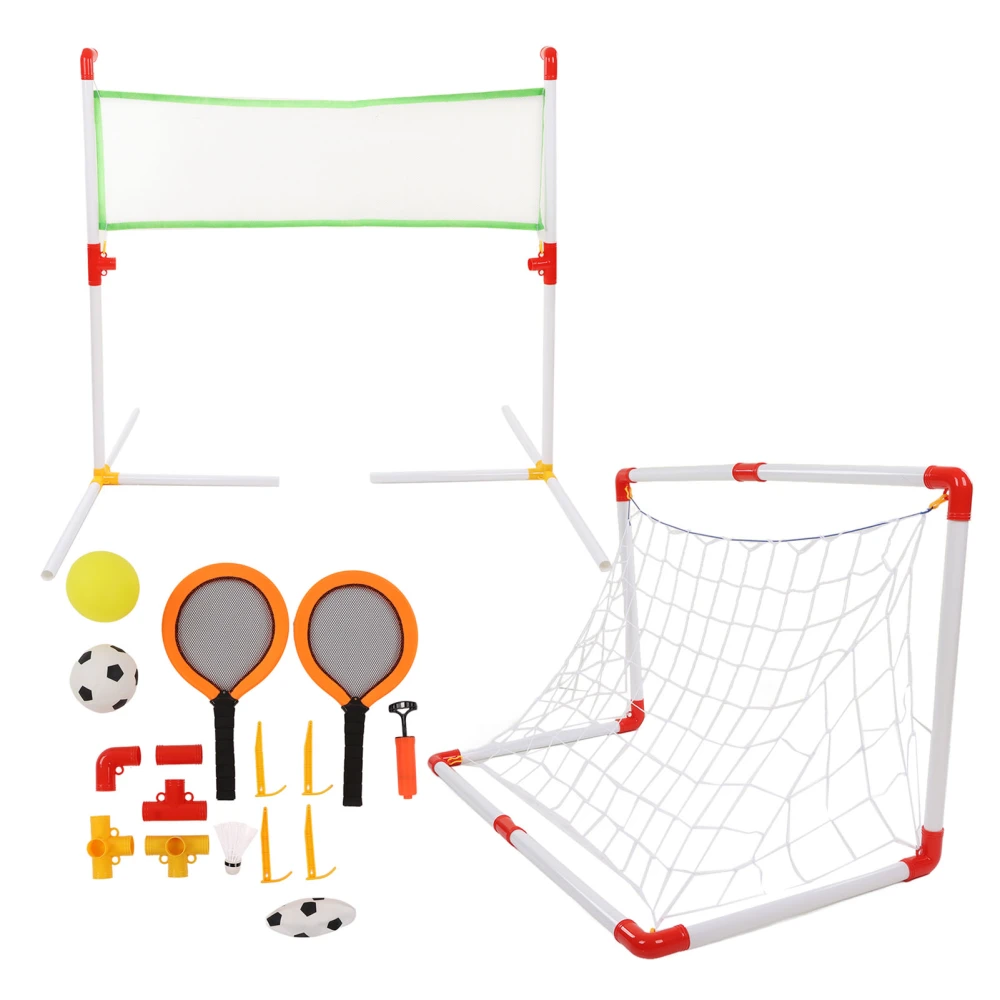 4 in 1 Soccer Toy Set for Kids Portable Folding Soccer Goal Set Outdoor Sports Toy for Backyard