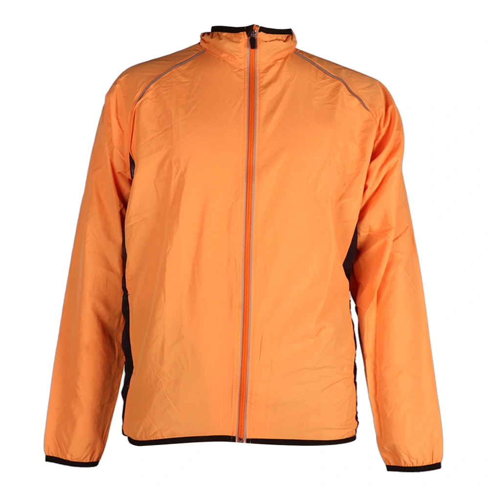 Trainning Casual Coat Soft Waterproof Breathable Long Sleeve Cycling Jacket for Running Fishing Men Women Orange XL