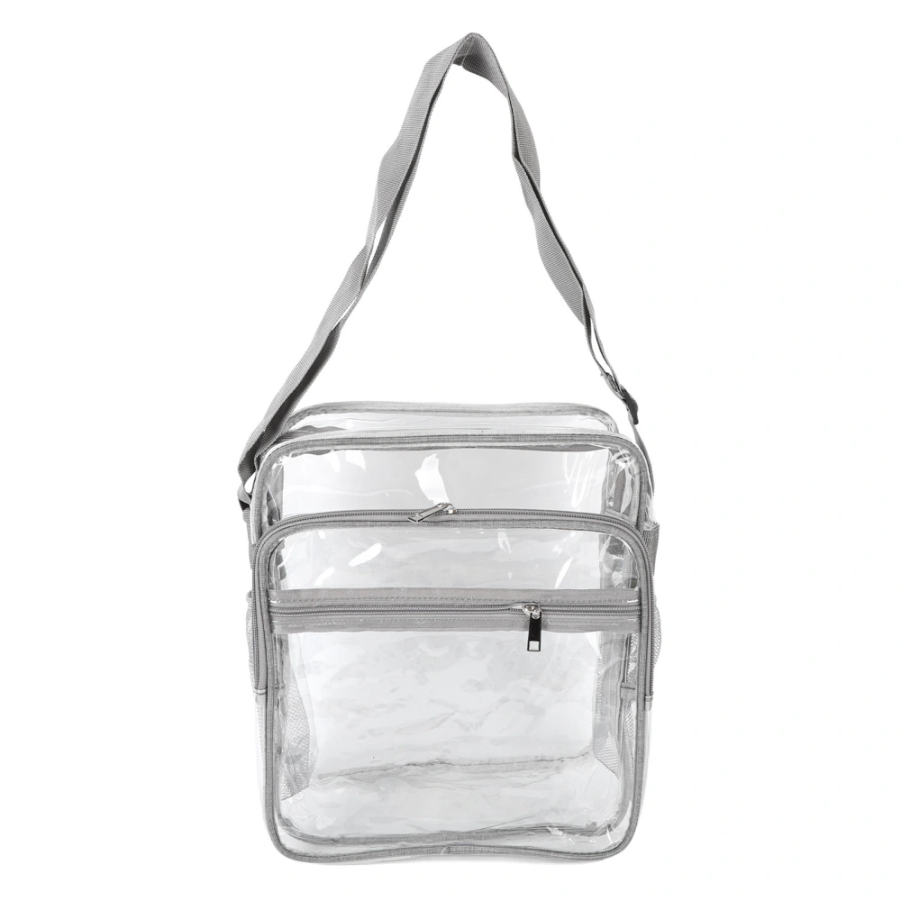 Clear Shoulder Bag Fashion Lightweight Large Capacity PVC Transparent Shoulder Bag for Travel Concerts Sports Events Grey