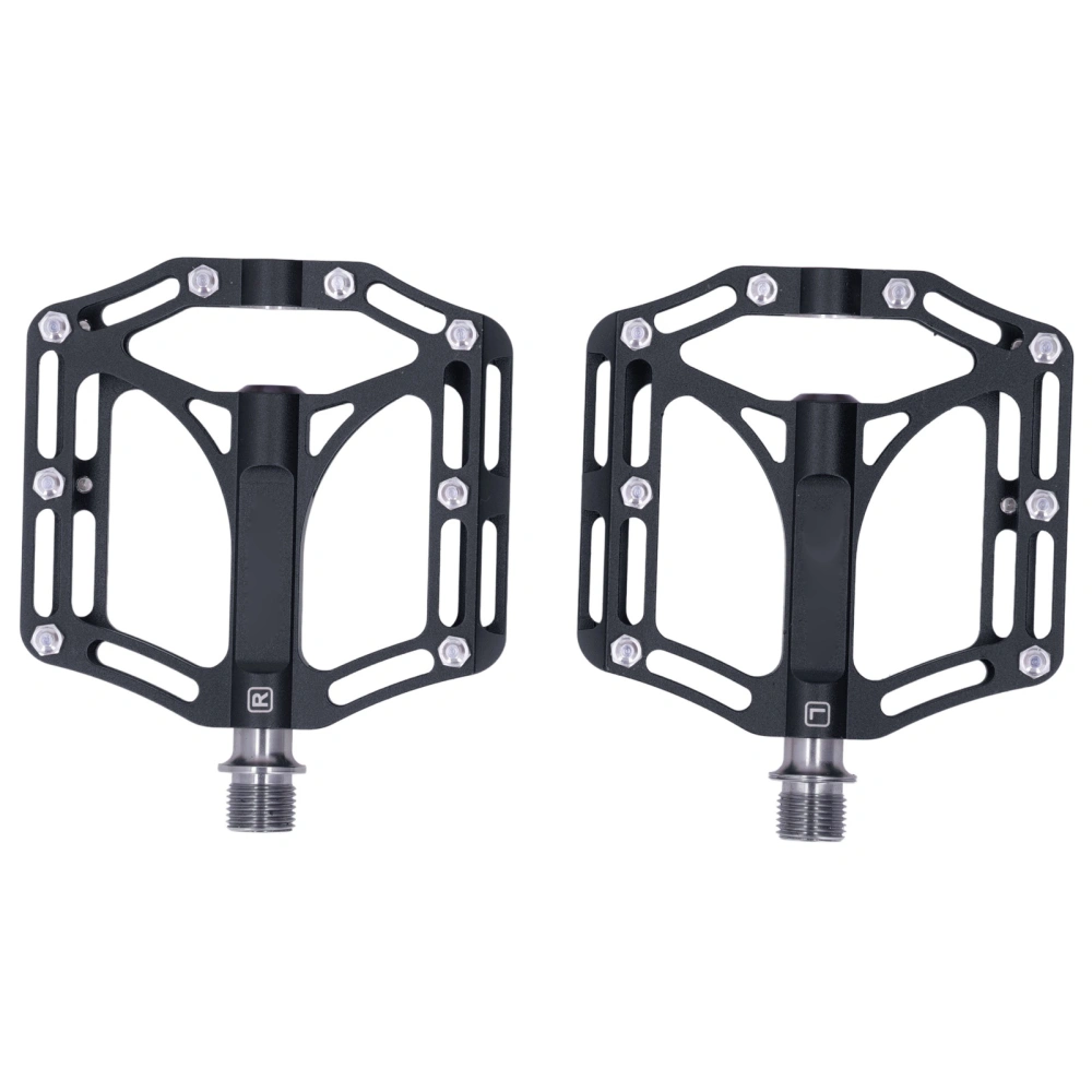 1 Pair Mountain Bike Pedals Universal Lightweight Titanium Alloy Road Bike Pedals for Road Mountain BMX MTB Bike Black