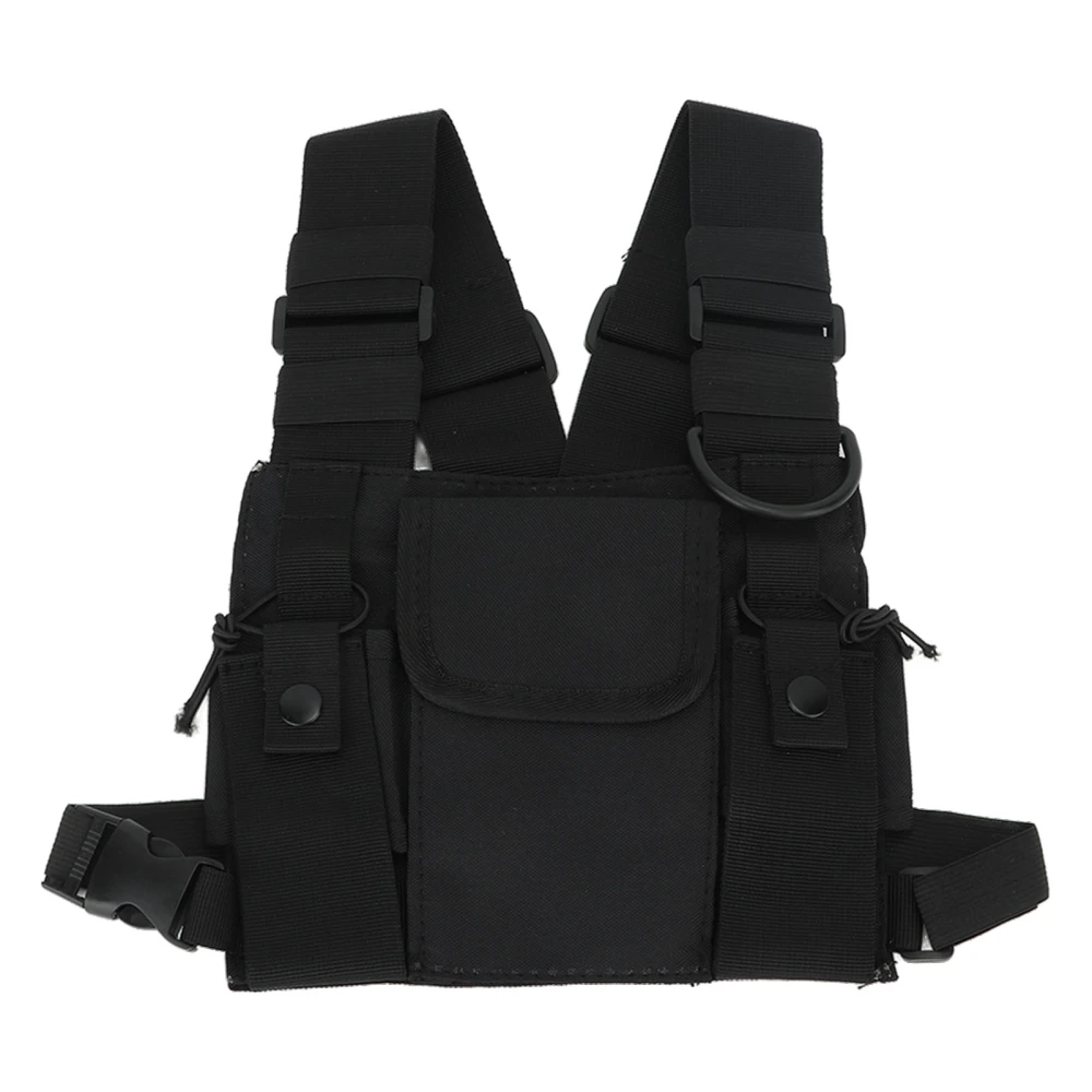 Multifunctional Chest Pack Front Chest Backpack Running Vest Bag for Men and Women Black