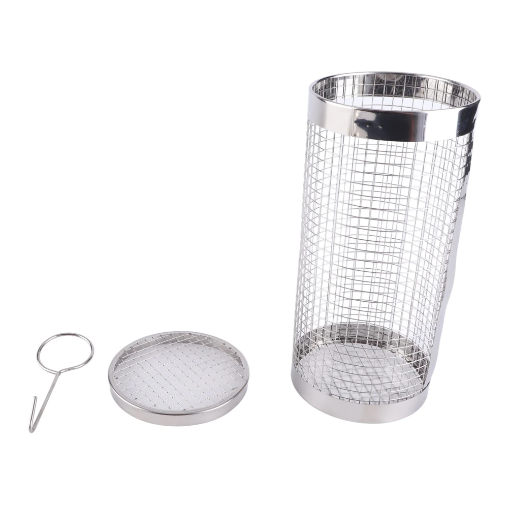 Stainless Steel Rolling Grilling Basket Wire Mesh Cylinder Grill Basket Portable Camping Barbecue BBQ Tools Small Size