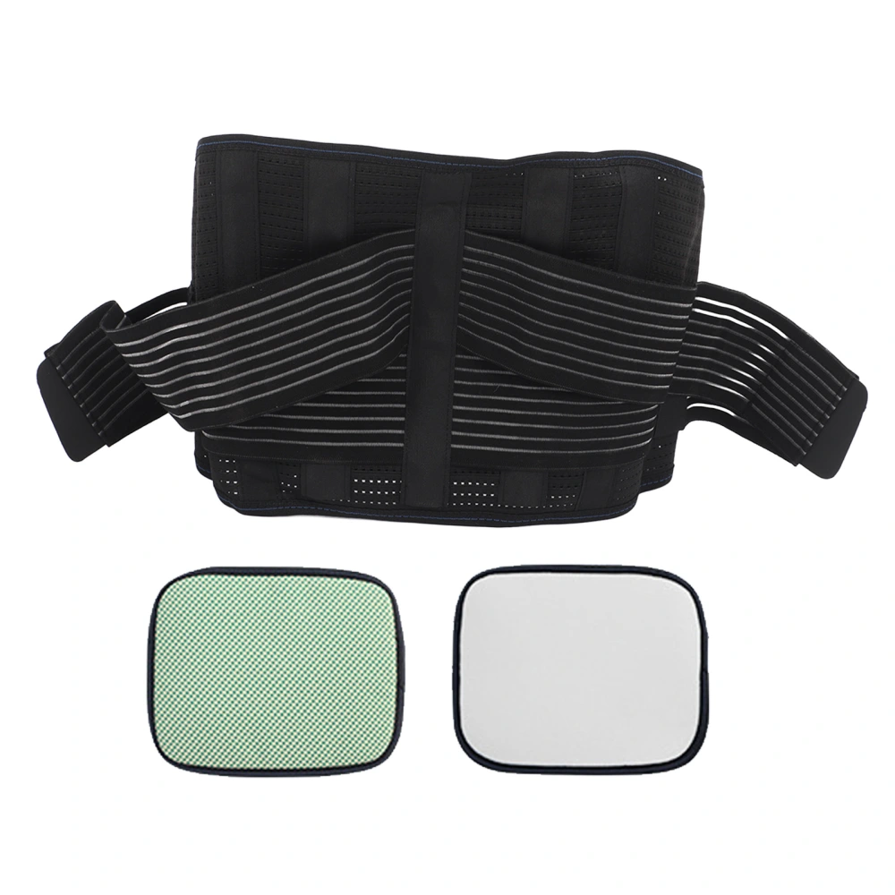 Lumbar Support Brace Comfortable Stretch Mesh Belt Steel Plate Support Double Compression Waist Belt with Warm Pad XL