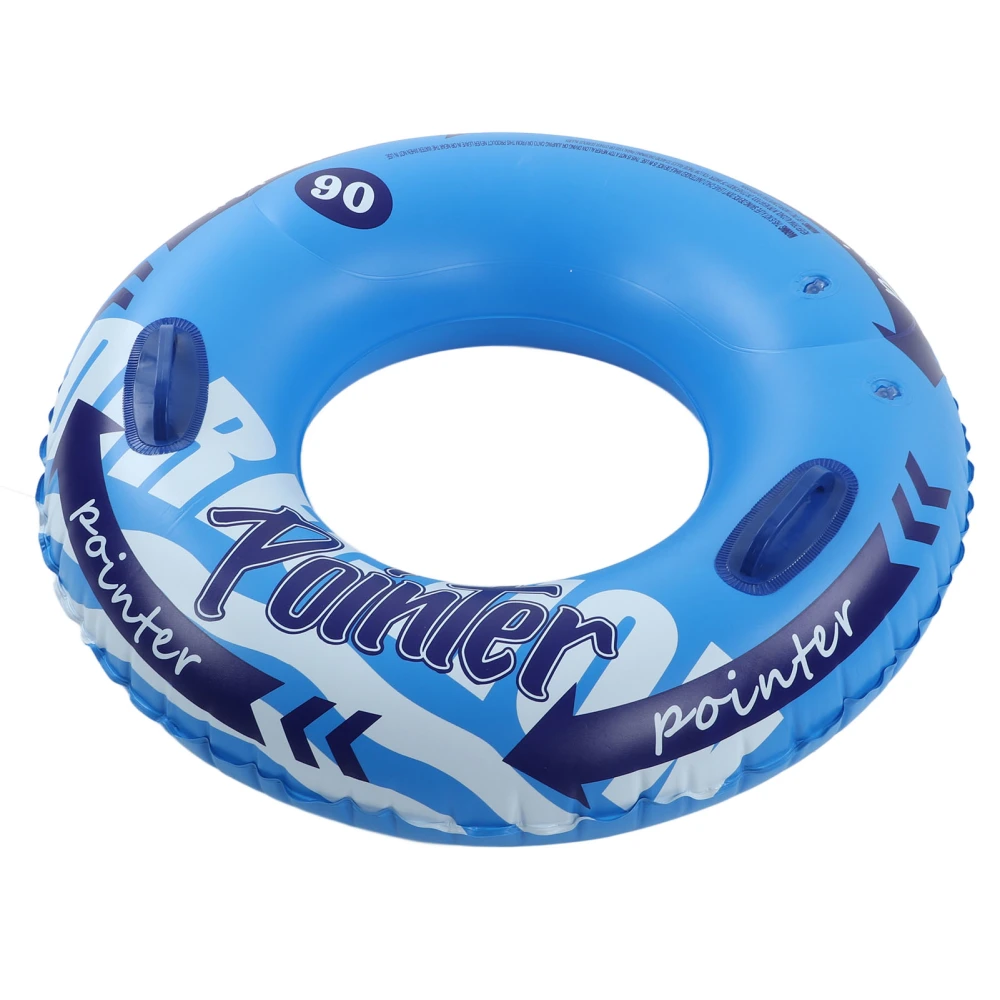 Inflatable Swimming Ring Thickened PVC Leakage Proof Double Valve Swim Tube with Handle for Pools Bathtubs Beaches Blue