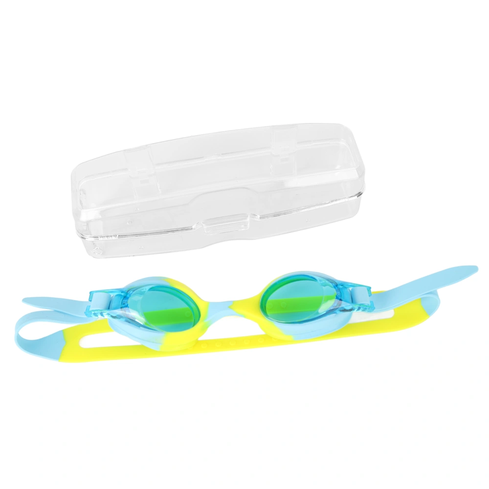 Children Swimming Goggles Clear View Eye Wear Swim Glasses PC Eyeglass for Boys Girls Yellow Blue