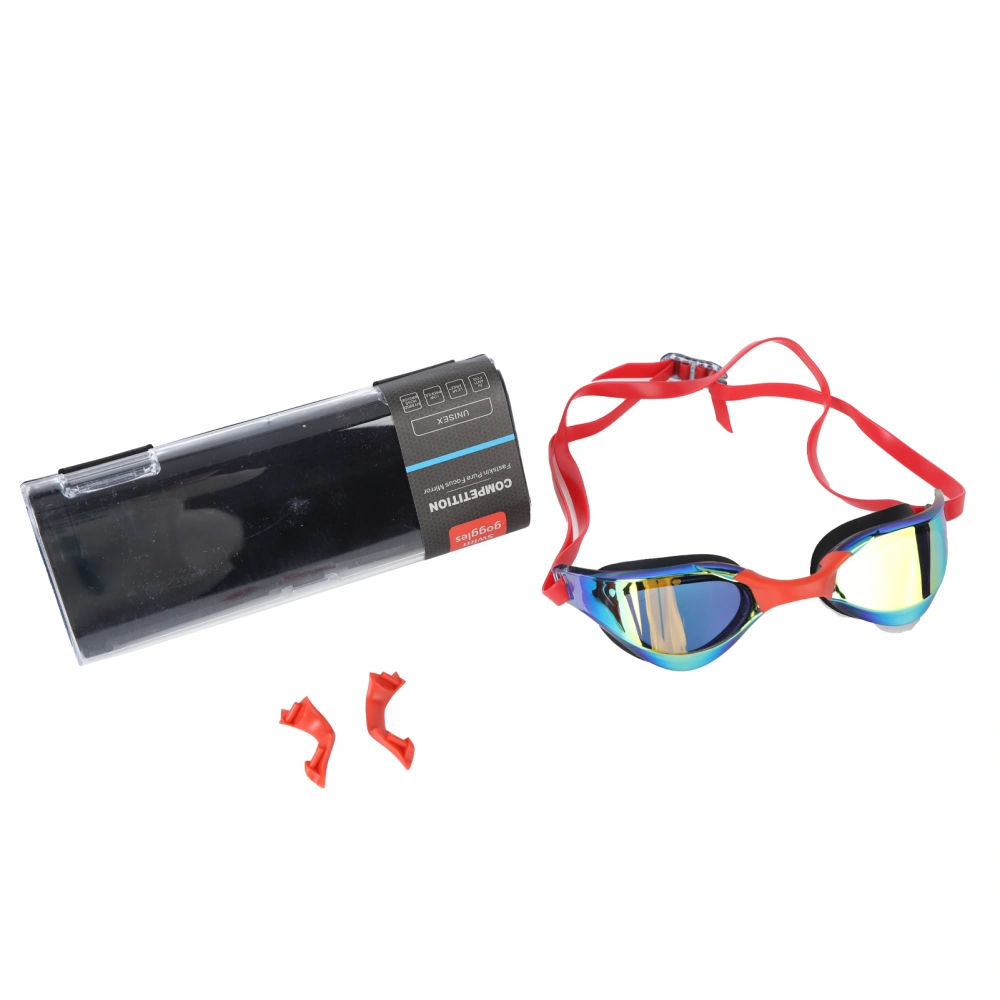 Adult Swimming Goggles No Leaking UV Protection Swim Racing Glasses High Definition Lenses Red