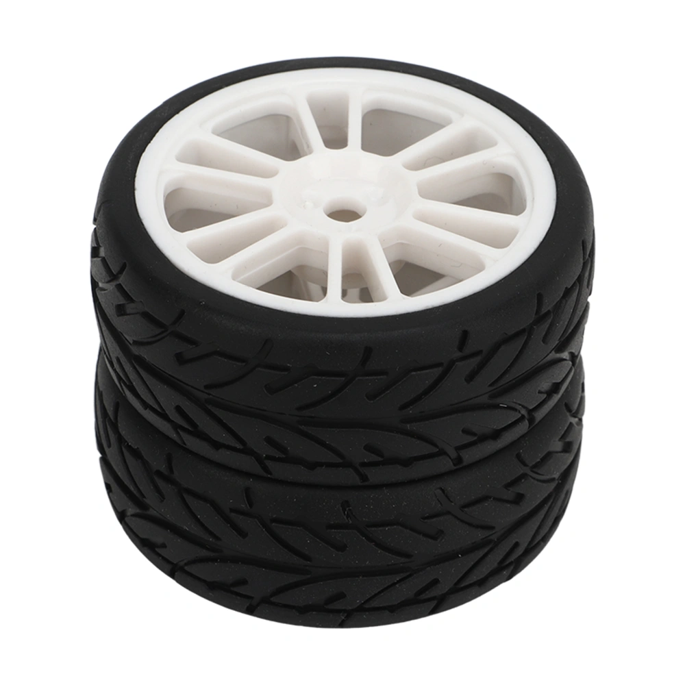 2PCS RC Racing Tire Plastic Wheel Hub and Rubber Tire for ZD Racing 1/16 16426 S16 EX16 Black and White