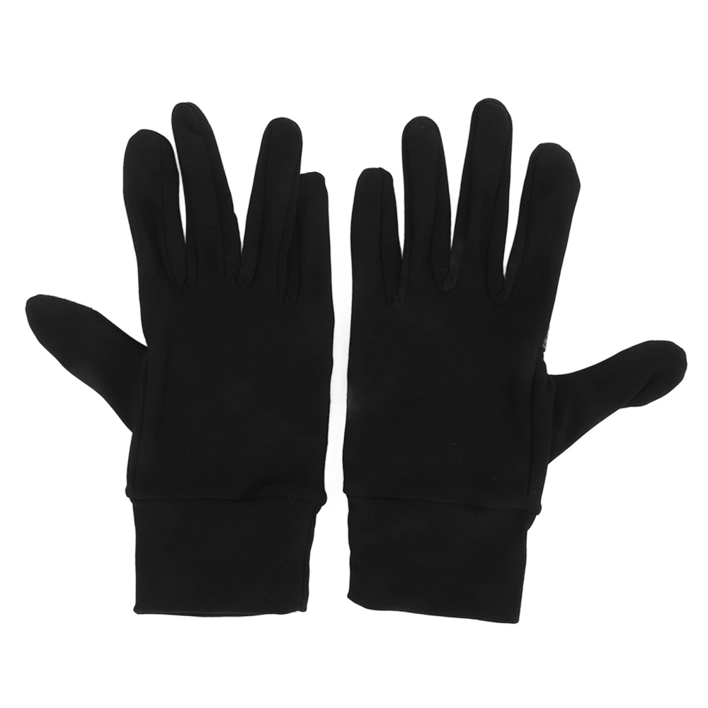 1 Pair Full Finger Sports Gloves Warm Anti Slip Touch Screen Accessible Black Motorcycle Gloves for Motorcycling L/XL