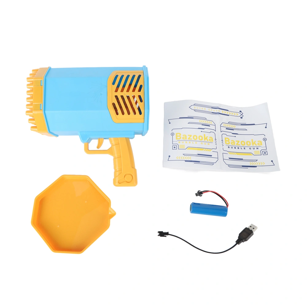 Electric Bubble Machine Handheld Bubble Maker Blower for Children Adult Birthday Wedding Party Favors Outdoor Toy Blue Yellow Contrast 88 Hole