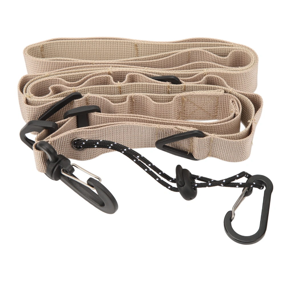 Camping Storage Strap Multifunctional Slip Resistant Nylon Shoulder Strap with Triangular Ring for Camping Accessories Khaki