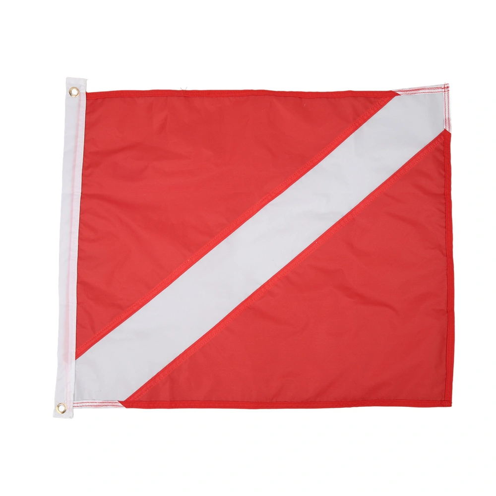 Red White Diving Flag Bright Colors Lightweight 49x59cm Nylon Diver Down Flag for Underwater Activities