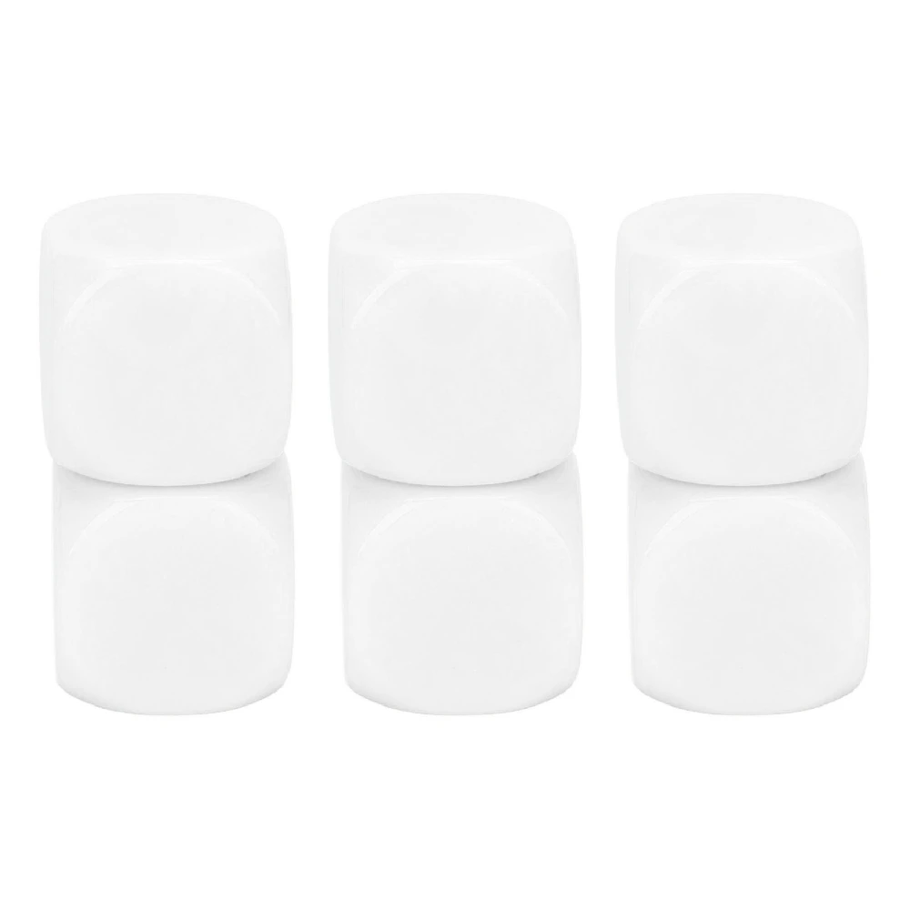 6Pcs Large Dice Set Round Corner Plastic Waterproof Practical Slick Face Dice for DIY Party Gaming White