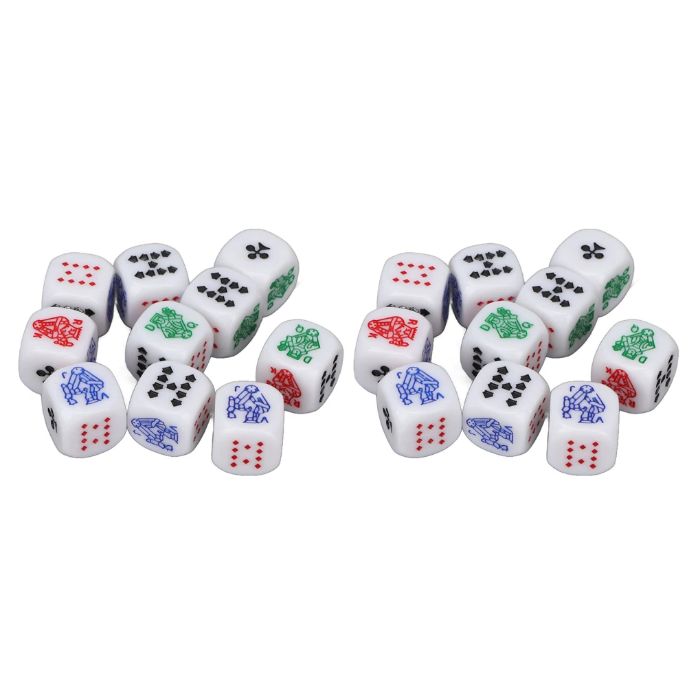 20 Pieces 6 Sided Dice Standard Game Dice Waterproof Round Corner Dice for Board Games White