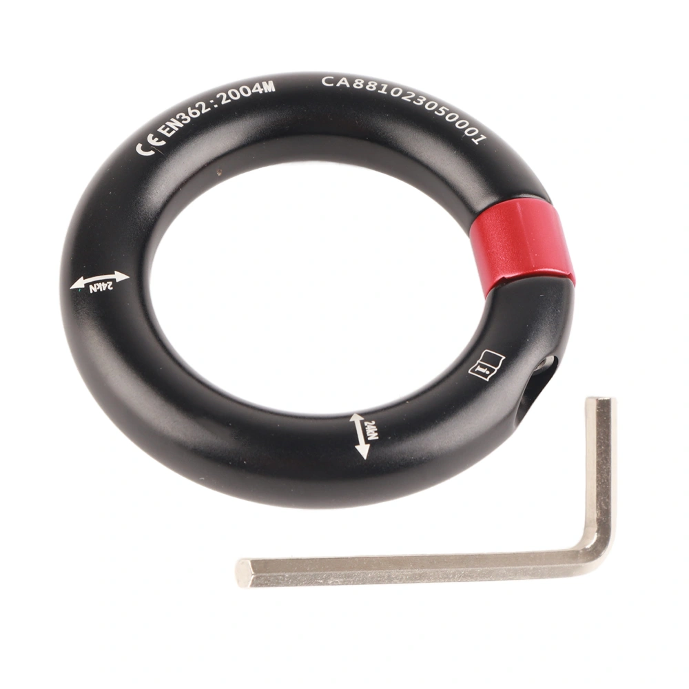 Rappel Ring 12mm Opening Detachable Climbing Connector Belay for Rock Climbing Arborist Rescue Connection Point Black