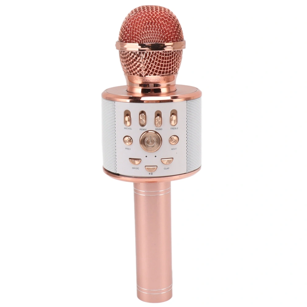 Wireless Microphone KTV Audio Integration Portable Handheld Bluetooth Microphone for Girls Boys Teenagers Rose Gold