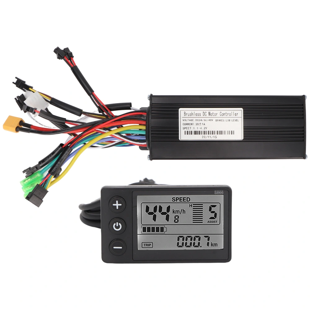 DC 24V 36V 48V 30A Sine Wave Controller S866 LCD Display Electric Bike Motor Controller Kit for Electric Scooter