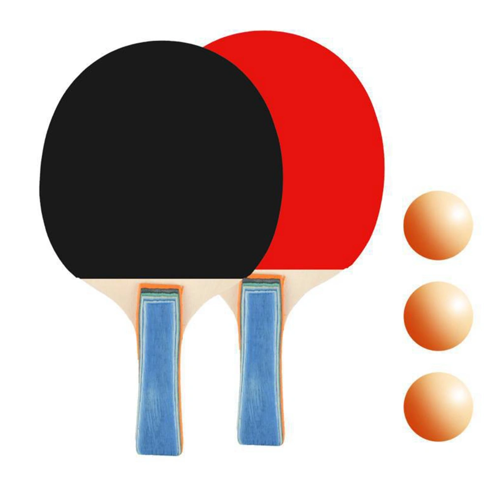 2Pcs Table Tennis Racket with 3 Pong Ball Table Pong Ball Paddle Set for Gym Sporting