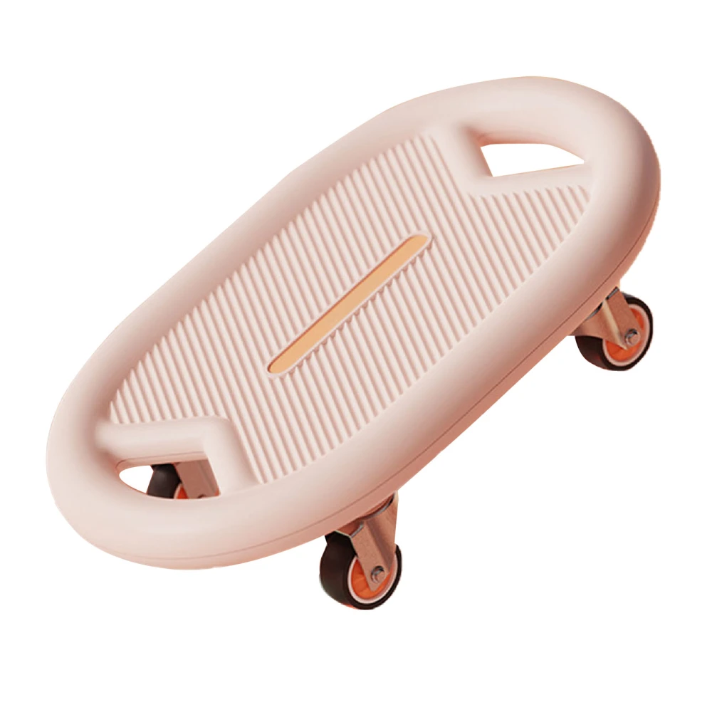 Abdominal Fitness Skateboard Low Noise Enhance Cardiorespiratory Function Exercising Skateboard with Knee Pad Pink