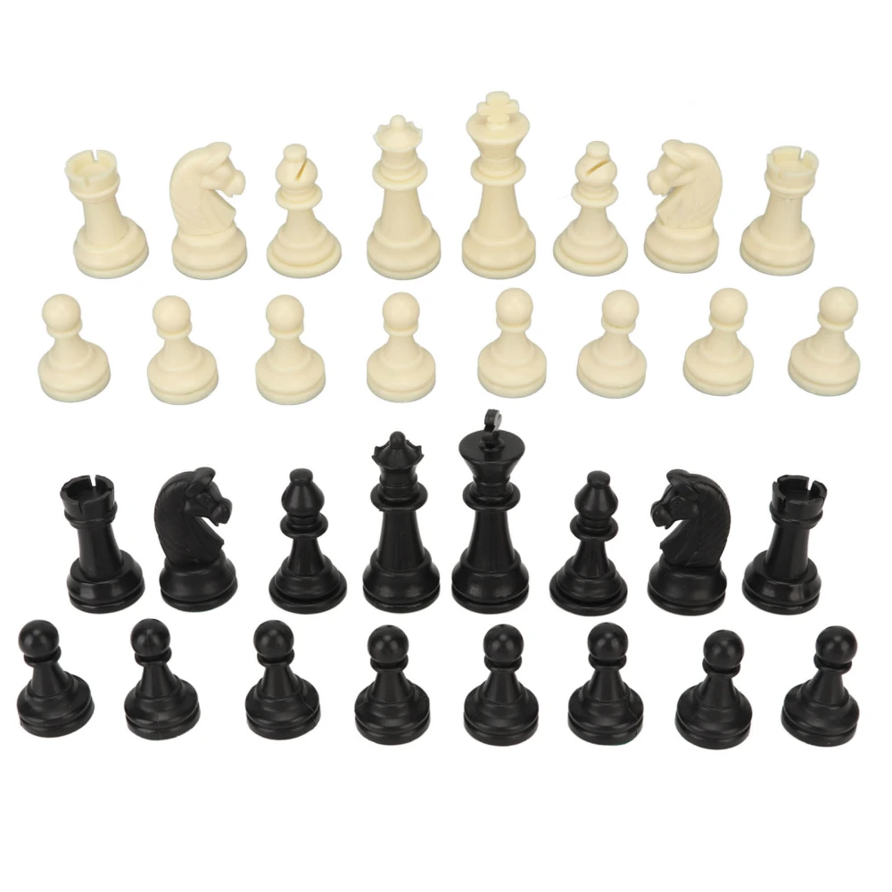 32Pcs Plastic Chess Pieces Only with Drawstring Storage Bag for Professional Beginner Family Gatherings Picnic Camping