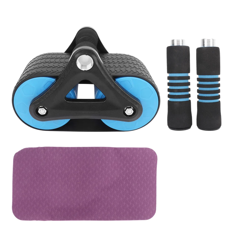 Abdominal Roller Wheel Automatic Springback Abdominal Wheel With Ergonomic Handle Knee Pad For Home Gym Blue