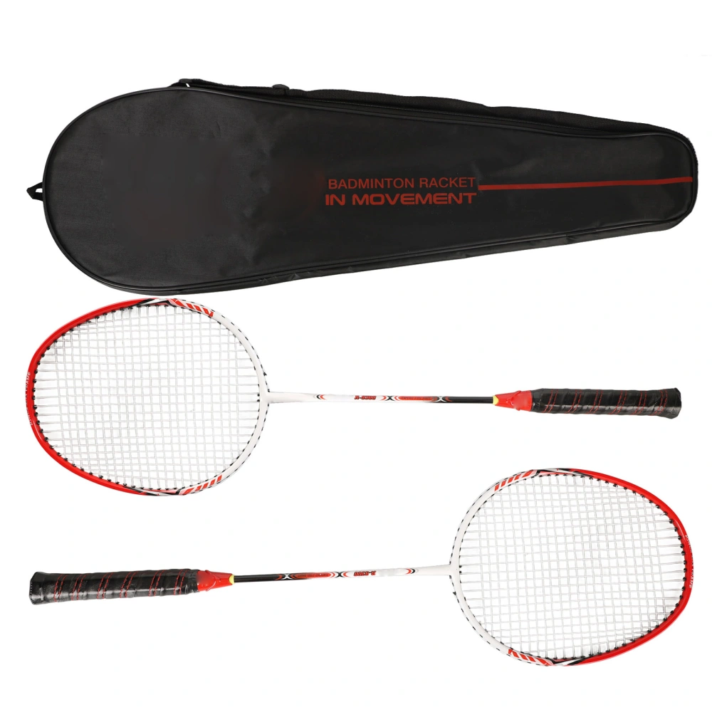 2PCS Professional Badminton Racket with Comfortable Handle Practice Badminton Racket for Kids Adults Red