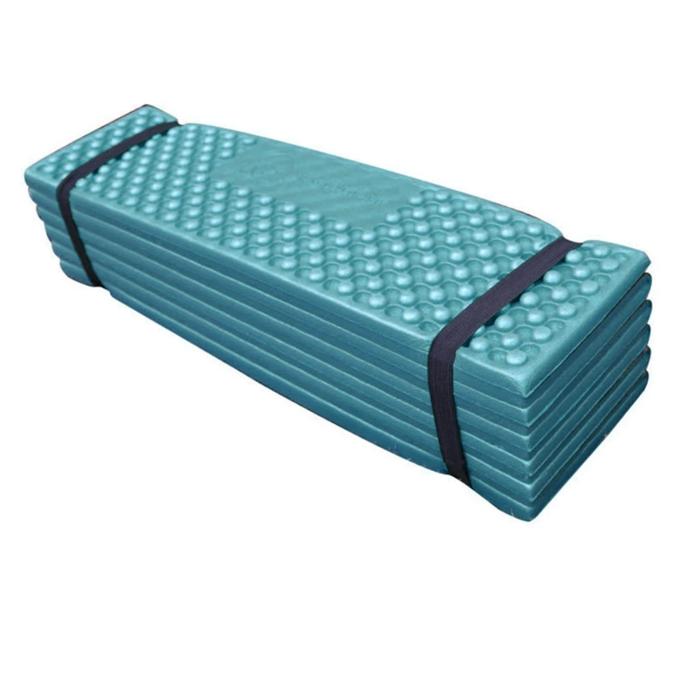 Foldable Sleeping Mat Soft PVC Thickened Double Egg Crate Sleeping Pad for Outdoor Camping Dark Green Black 186x57