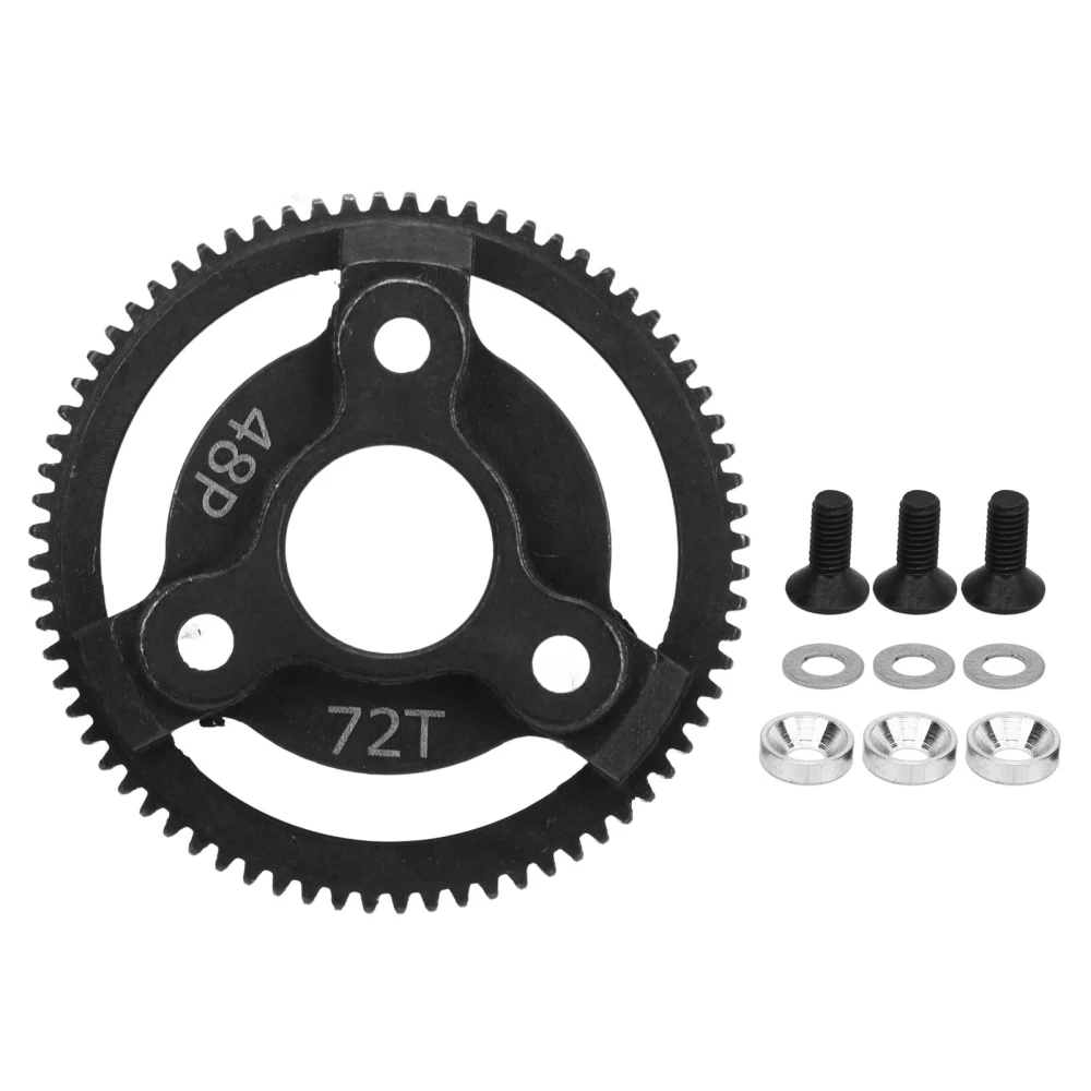 48P Steel Spur Gear Hardened RC Steel Spur Gear Set for Traxxas Slash 2WD 1/10 RC Car Upgraded Parts 72T