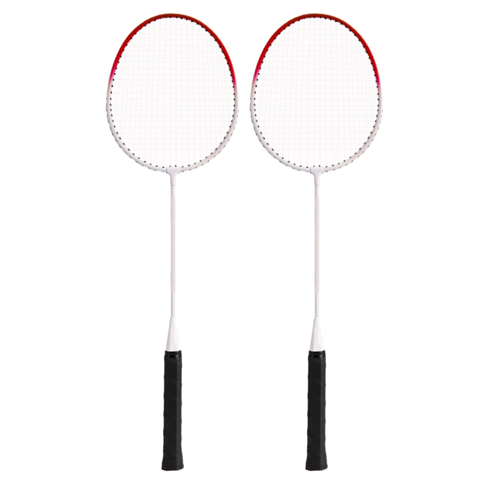 2Pcs Badminton Racket Alloy Ultra Light Sports Accessory for Training Competition Red