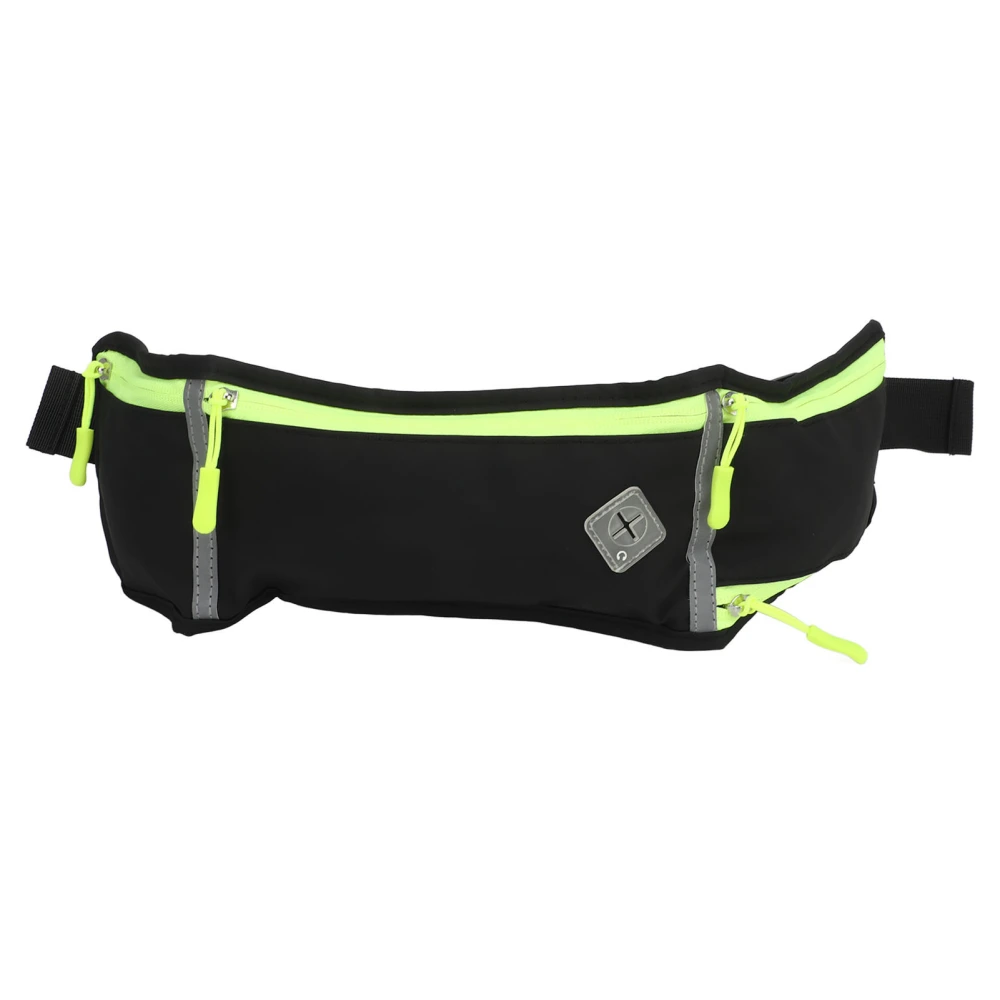 Running Belt Oxford Cloth Waterproof Lightweight Belt Adjustable Reflective Strip Waist Bag for Hiking Cycling Workout Black