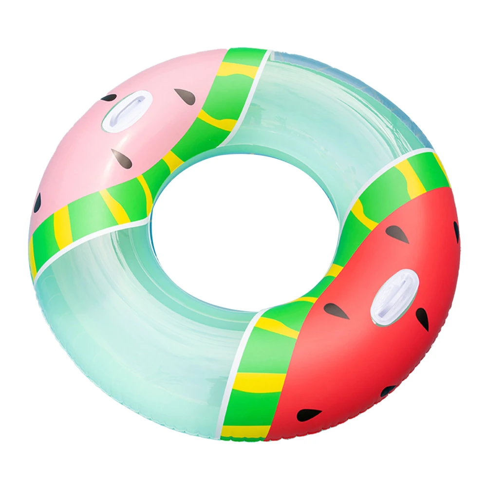 Watermelon Pool Float Dual Handles Thickened PVC Vibrant Colors Adult Pool Float for Swimming Water Sports Watermelon Style