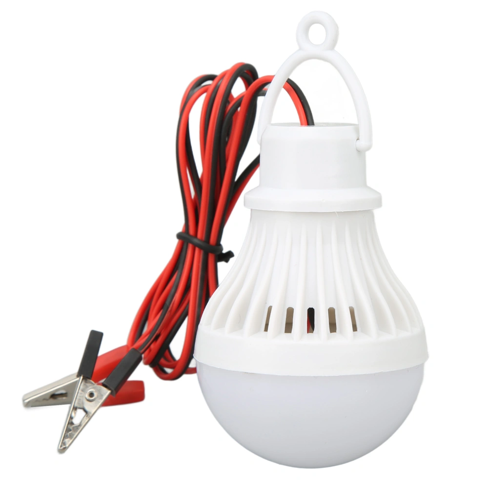 LED Camping Tent Lantern Plastic Outdoor Emergency Light Bulb with Hook for Hiking Fishing 12V 5W