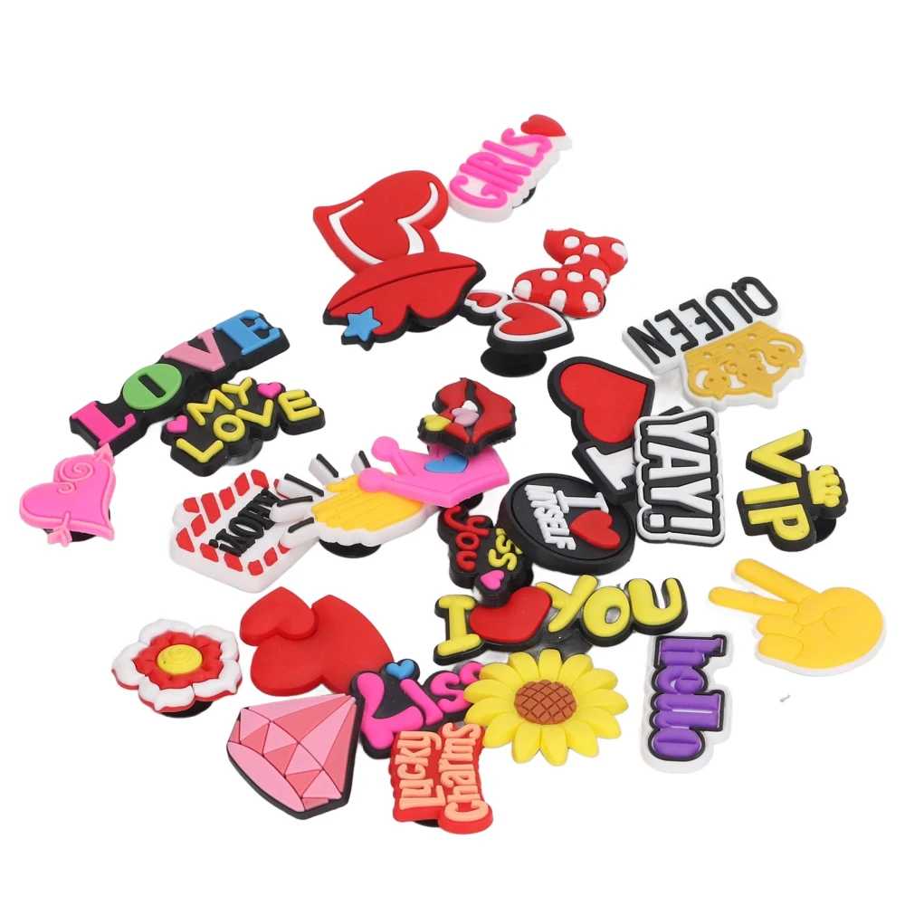 27PCS Shoes Hole Decoration PVC Plastic Cartoon Pattern Accessories for DIY Sandals Handbags