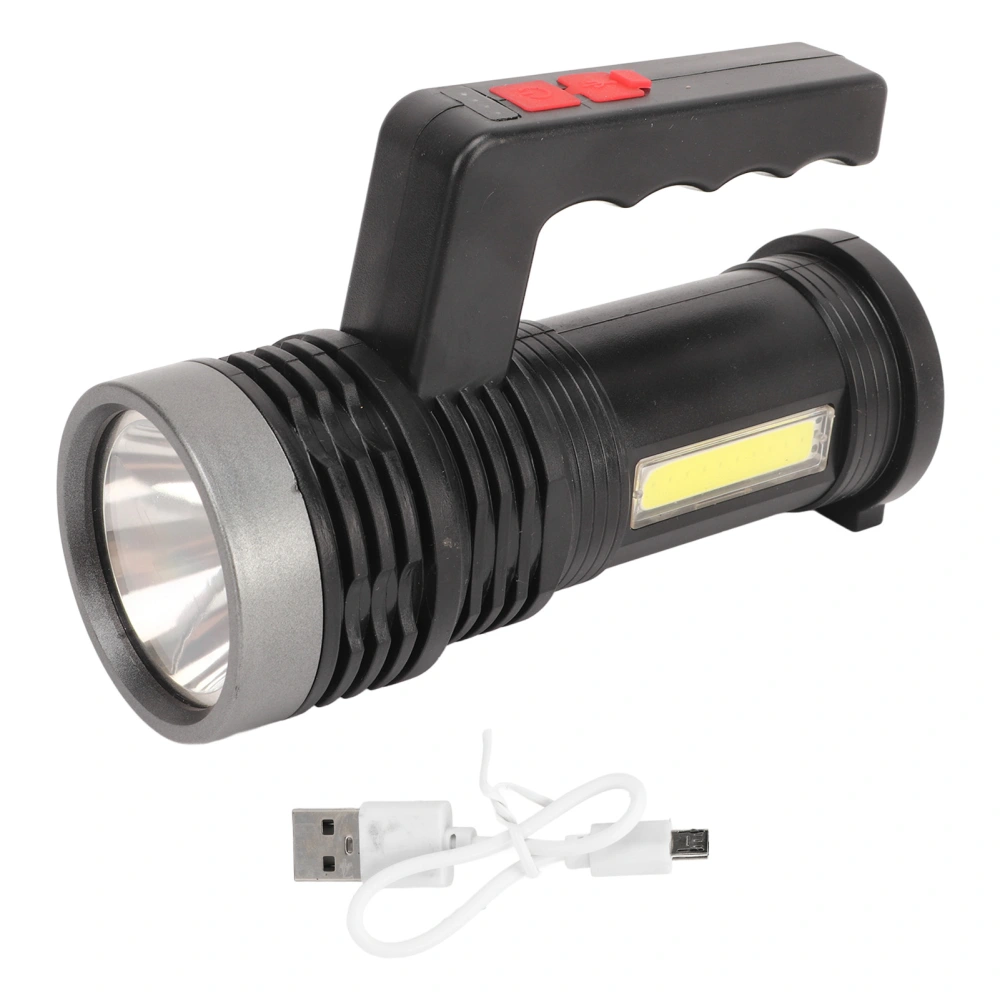 LED Flashlight USB Rechargeable IPX4 Waterproof Aluminum Alloy Portable LED Searchlight with COB Side Light