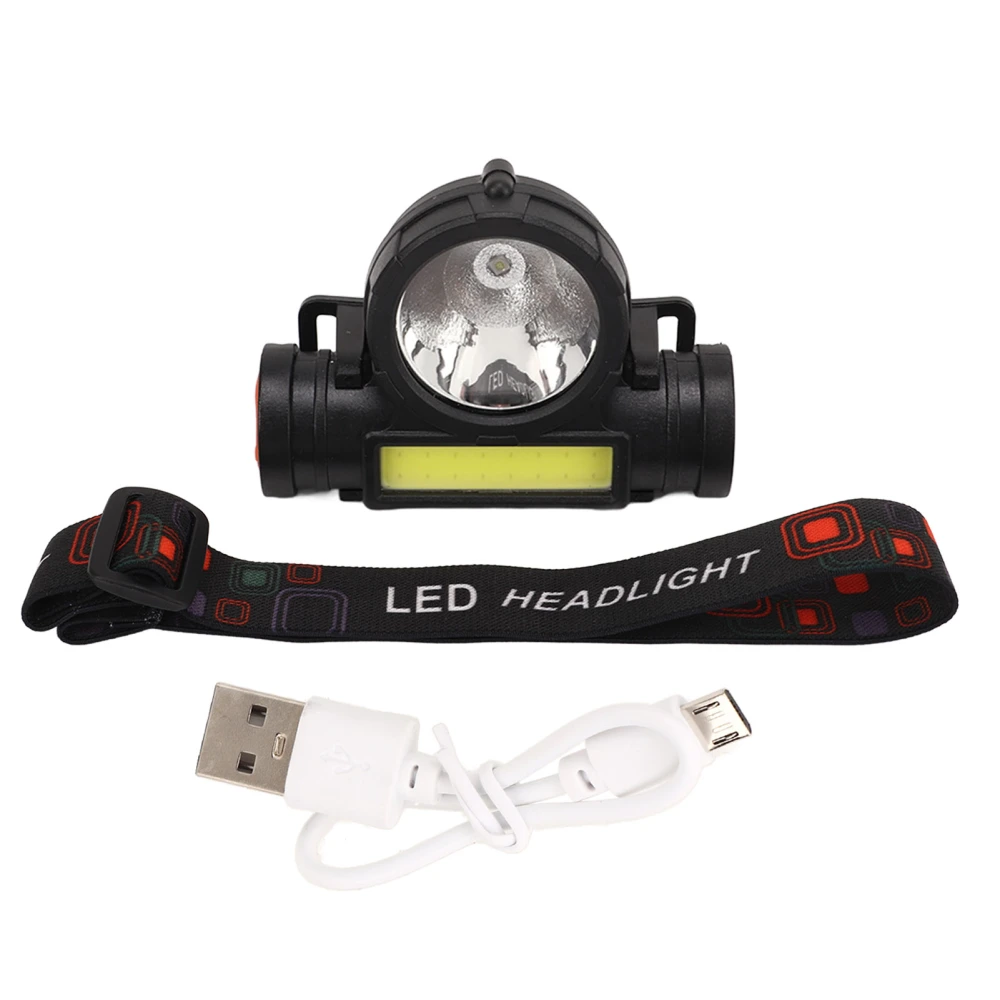 Outdoor Headlamp IPX4 Waterproof Super Bright USB Charging COB Head Flashlight for Running Cycling