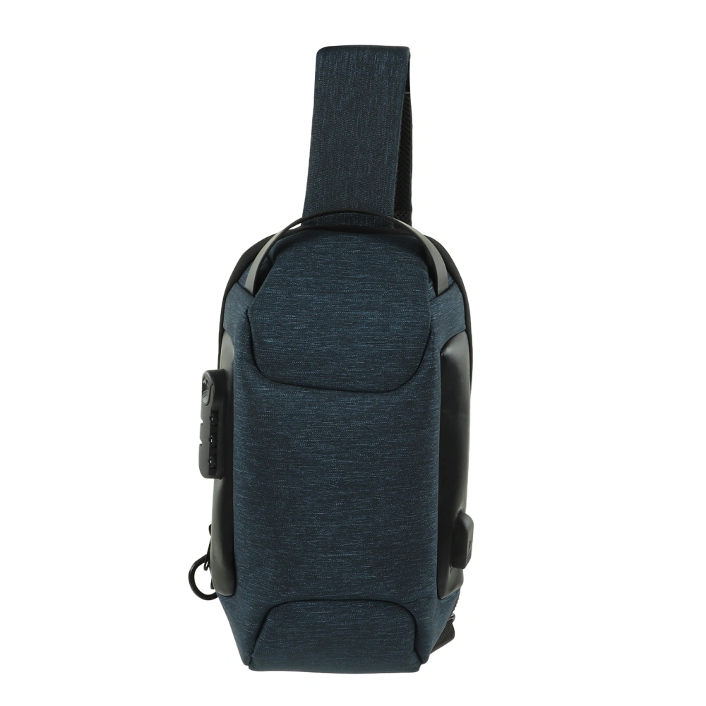 Sling Backpack USB Prevents Theft Waterproof Chest Shoulder Bags for Cycling Walking Hiking Outdoor Sport Travel Blue